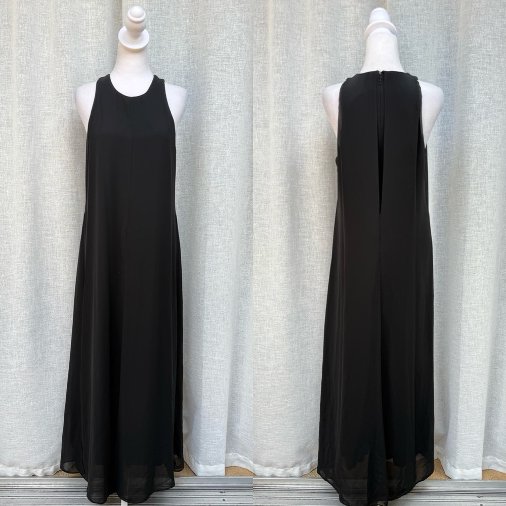 Ritmo di Perla black layered chiffon evening dress jumpsuit sleeveless